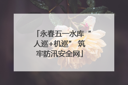 永春五一水库“人巡+机巡” 筑牢防汛安全网
