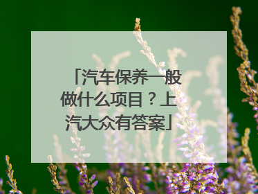汽车保养一般做什么项目？上汽大众有答案