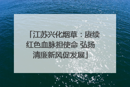 江苏兴化烟草：赓续红色血脉担使命 弘扬清廉新风促发展