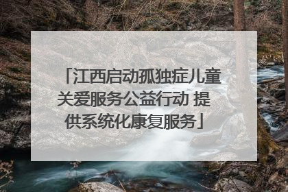 江西启动孤独症儿童关爱服务公益行动 提供系统化康复服务