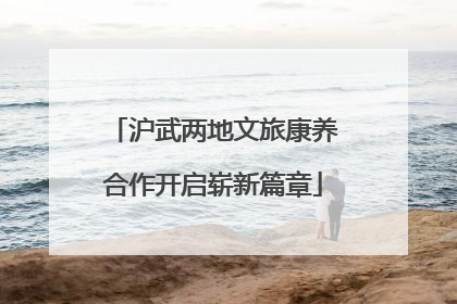 沪武两地文旅康养合作开启崭新篇章