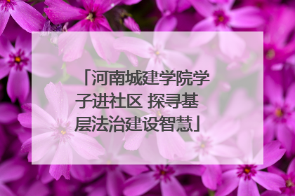 河南城建学院学子进社区 探寻基层法治建设智慧