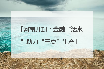 河南开封：金融“活水”助力“三夏”生产