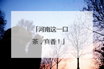 河南这一口茶，真香！