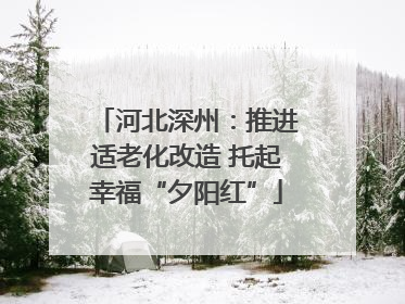 河北深州：推进适老化改造 托起幸福“夕阳红”