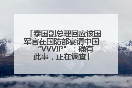 泰国副总理回应该国军官在国防部宴请中国“VVVIP”：确有此事，正在调查