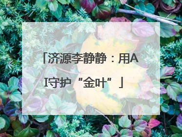 济源李静静：用AI守护“金叶”
