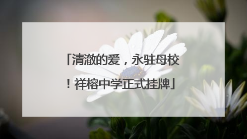 清澈的爱，永驻母校！祥榕中学正式挂牌