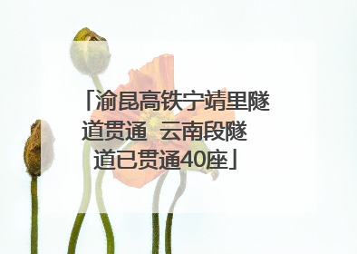 渝昆高铁宁靖里隧道贯通  云南段隧道已贯通40座