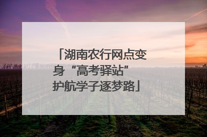湖南农行网点变身“高考驿站” 护航学子逐梦路