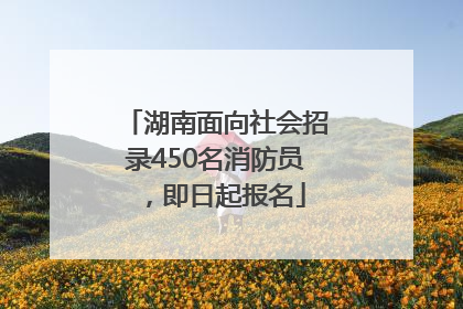 湖南面向社会招录450名消防员，即日起报名