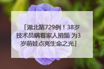 湖北第729例！38岁技术员瞒着家人捐髓 为3岁萌娃点亮生命之光