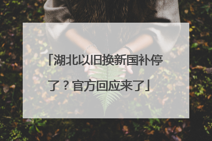 湖北以旧换新国补停了？官方回应来了