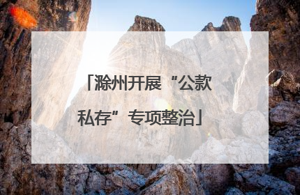 滁州开展“公款私存”专项整治