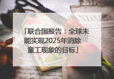 联合国报告：全球未能实现2025年消除童工现象的目标