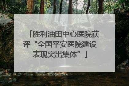 胜利油田中心医院获评“全国平安医院建设表现突出集体”