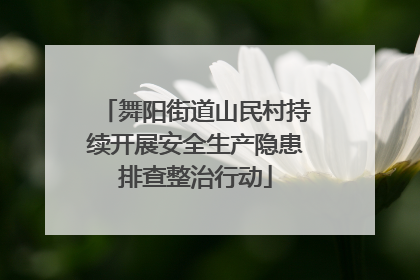 舞阳街道山民村持续开展安全生产隐患排查整治行动