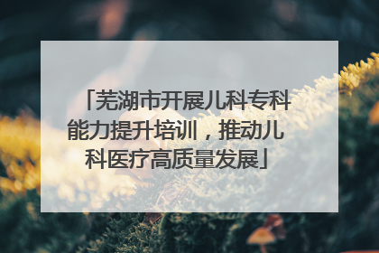 芜湖市开展儿科专科能力提升培训，推动儿科医疗高质量发展