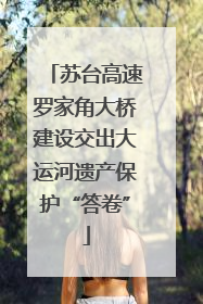 苏台高速罗家角大桥建设交出大运河遗产保护“答卷”