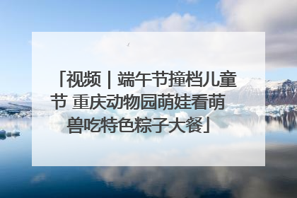 视频｜端午节撞档儿童节 重庆动物园萌娃看萌兽吃特色粽子大餐