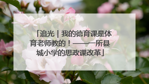 追光｜我的德育课是体育老师教的！——一所县城小学的思政课改革