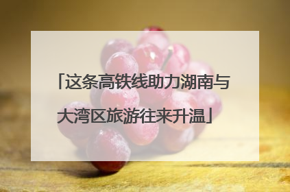 这条高铁线助力湖南与大湾区旅游往来升温