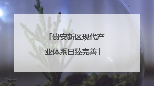 贵安新区现代产业体系日臻完善
