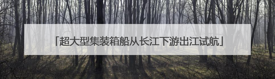 超大型集装箱船从长江下游出江试航
