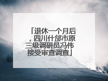 退休一个月后，四川什邡市原三级调研员冯伟接受审查调查