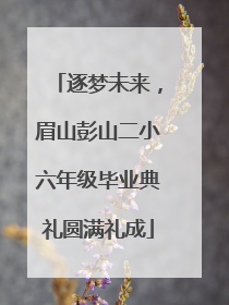 逐梦未来，眉山彭山二小六年级毕业典礼圆满礼成