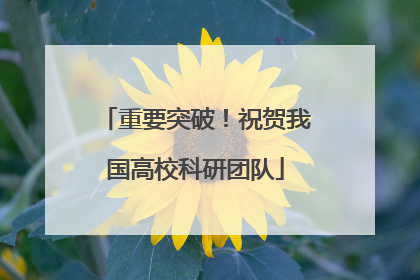 重要突破！祝贺我国高校科研团队