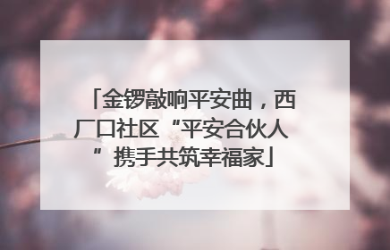 金锣敲响平安曲，西厂口社区“平安合伙人”携手共筑幸福家