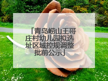青岛崂山王哥庄村幼儿园拟选址区域控规调整批前公示