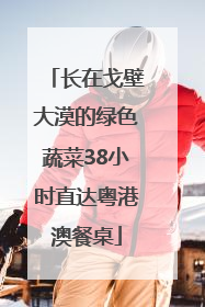 长在戈壁大漠的绿色蔬菜38小时直达粤港澳餐桌