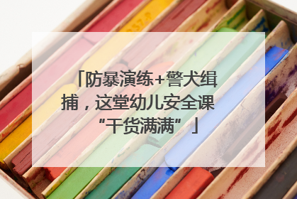 防暴演练+警犬缉捕，这堂幼儿安全课“干货满满”