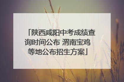 陕西咸阳中考成绩查询时间公布 渭南宝鸡等地公布招生方案