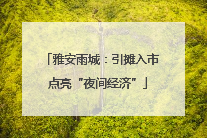雅安雨城：引摊入市 点亮“夜间经济”