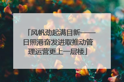 风帆劲起满目新——日照港奋发进取推动管理运营更上一层楼