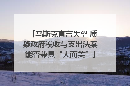 马斯克直言失望 质疑政府税收与支出法案能否兼具“大而美”