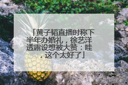 黄子韬直播时称下半年办婚礼，徐艺洋透露设想被大赞：哇，这个太好了