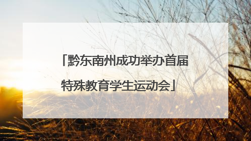 黔东南州成功举办首届特殊教育学生运动会