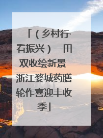 （乡村行·看振兴）一田双收绘新景 浙江婺城药膳轮作喜迎丰收季