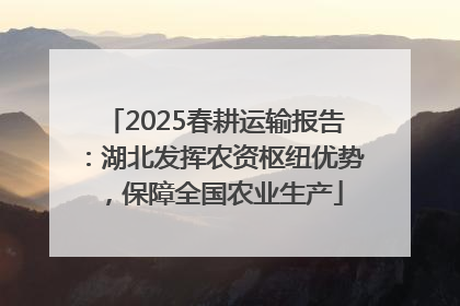 2025春耕运输报告：湖北发挥农资枢纽优势，保障全国农业生产