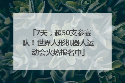 7天，超50支参赛队！世界人形机器人运动会火热报名中