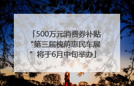 500万元消费券补贴 “第三届槐荫惠民车展”将于6月中旬举办