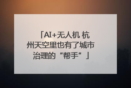 AI+无人机 杭州天空里也有了城市治理的“帮手”
