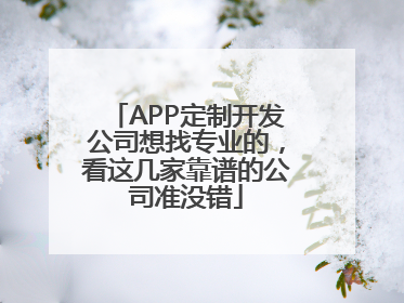 APP定制开发公司想找专业的，看这几家靠谱的公司准没错